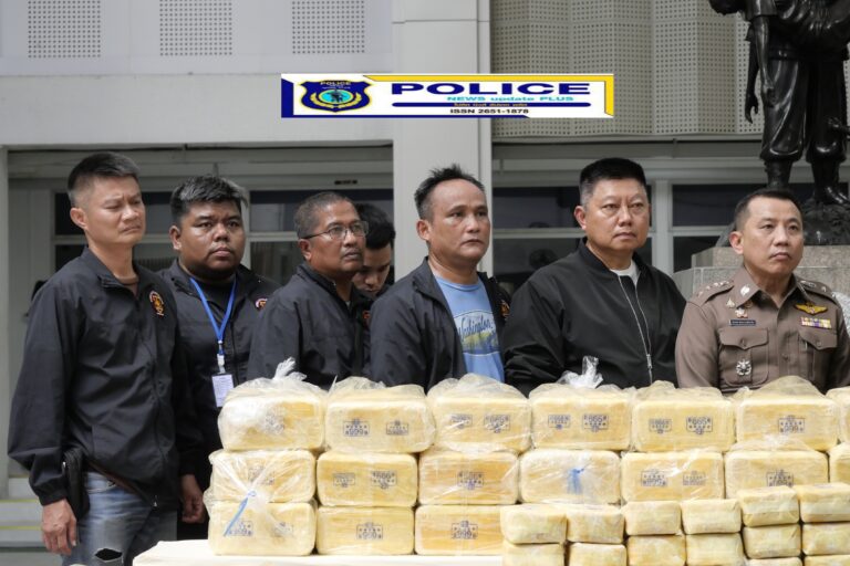 ((POLICE NEWS update PLUS))…”ผบช.น.ผกก.สน.ร่มเกล้า, และเจ้าหน้าที่ตำรวจที่เกี่ยวข้อง ร่วมแถลงข่าวจับกุมผู้ต้องหา“จำหน่ายยาเสพติดให้โทษประเภท ๑ (ยาบ้าหรือเมทแอมเฟตามีน)จำนวน5,400,000 เม็ด